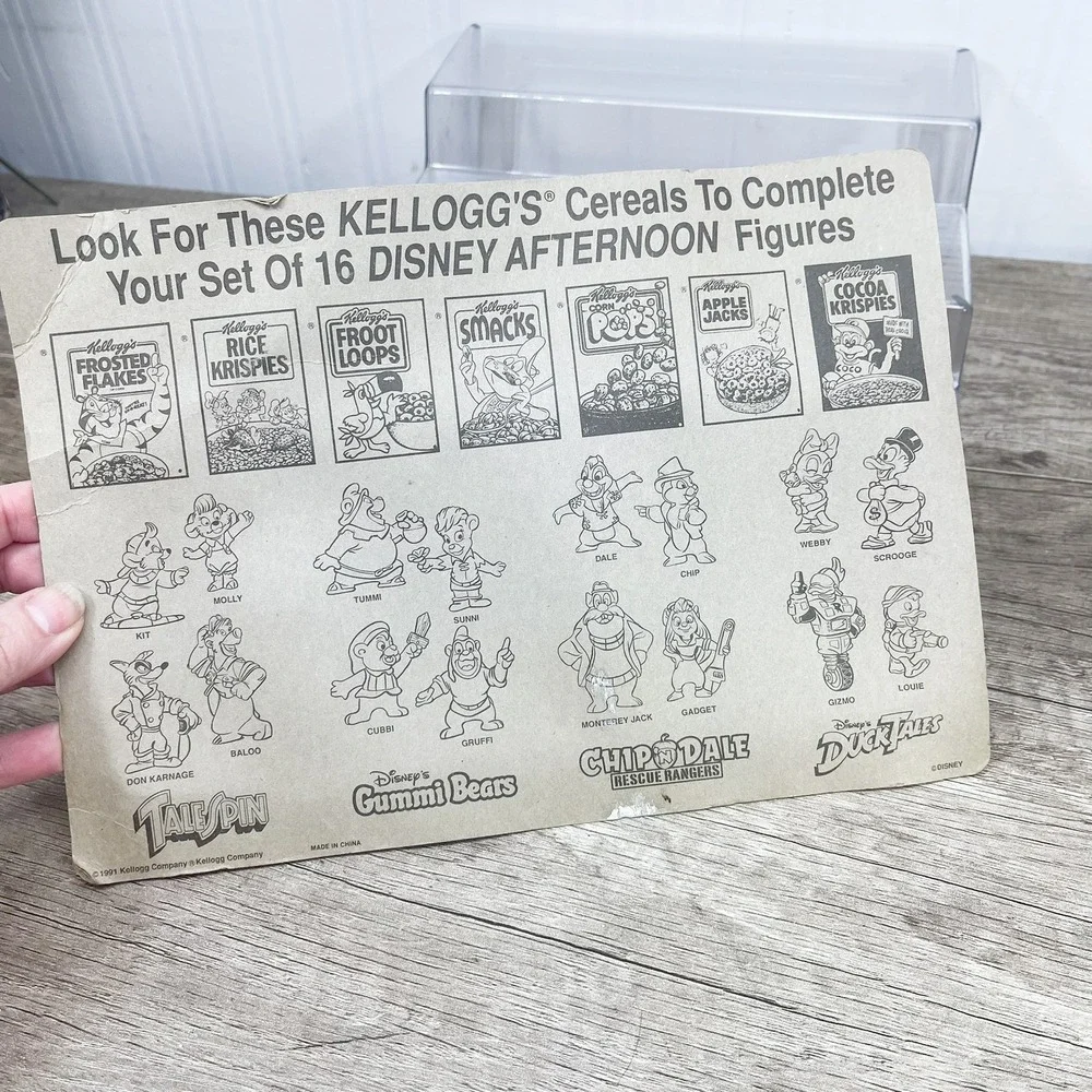 Vintage 1991 Kelloggs Disney Afternoon Figures Baloo Dale Scrooge Tummi Set